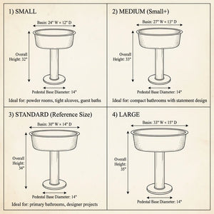 Unlacquered Brass Pedestal Sink with Natural Patina | Solid Brass Basin