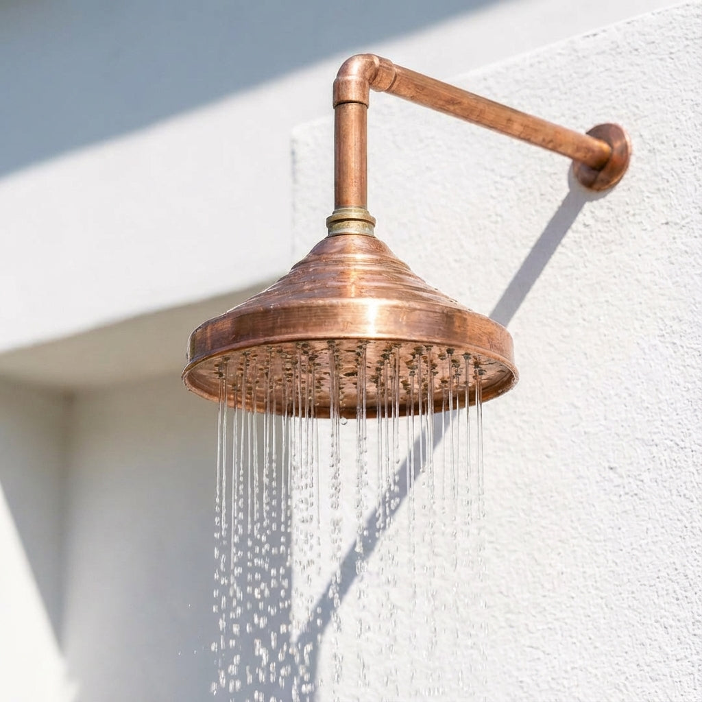 Unlacquered Copper Showerhead - Natural Copper Rain Shower Head - Zayian