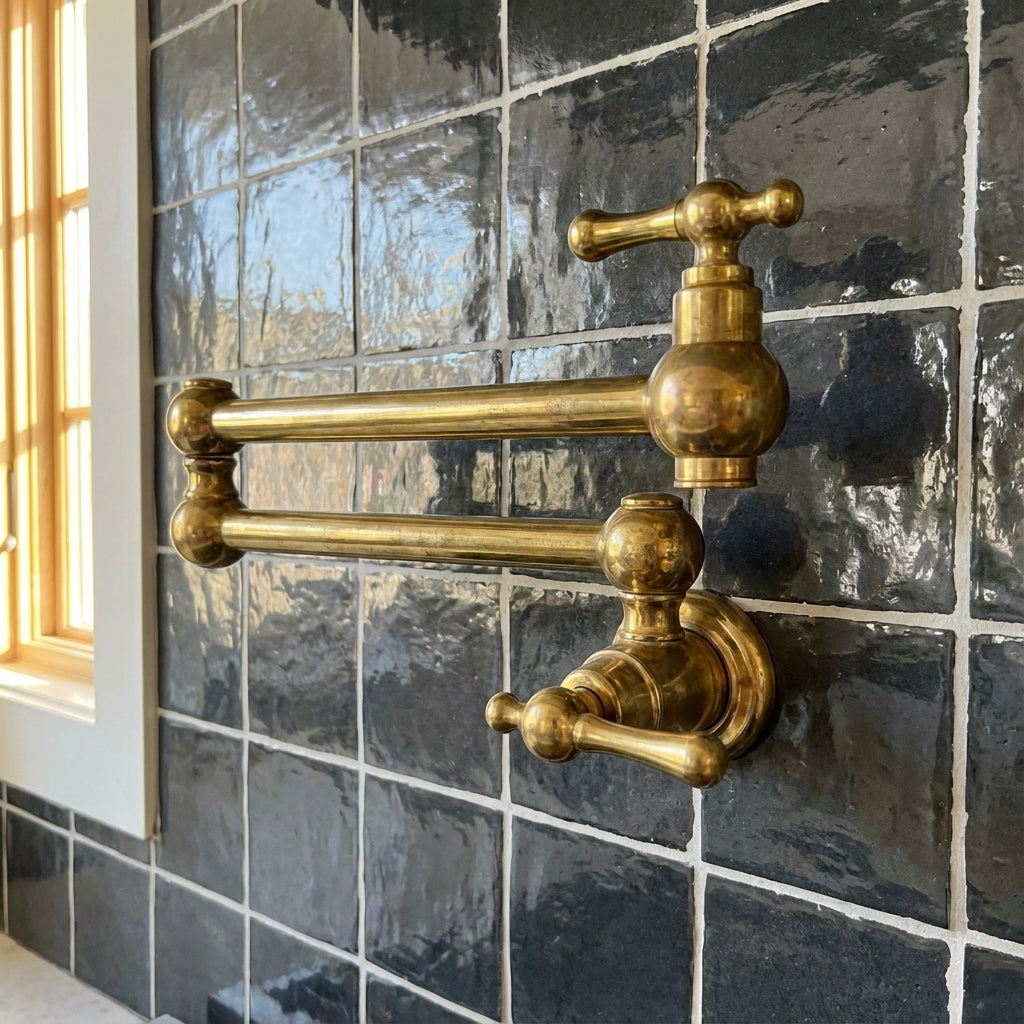 Unlacquered Brass Pot Filler Lever Handles - Zayian