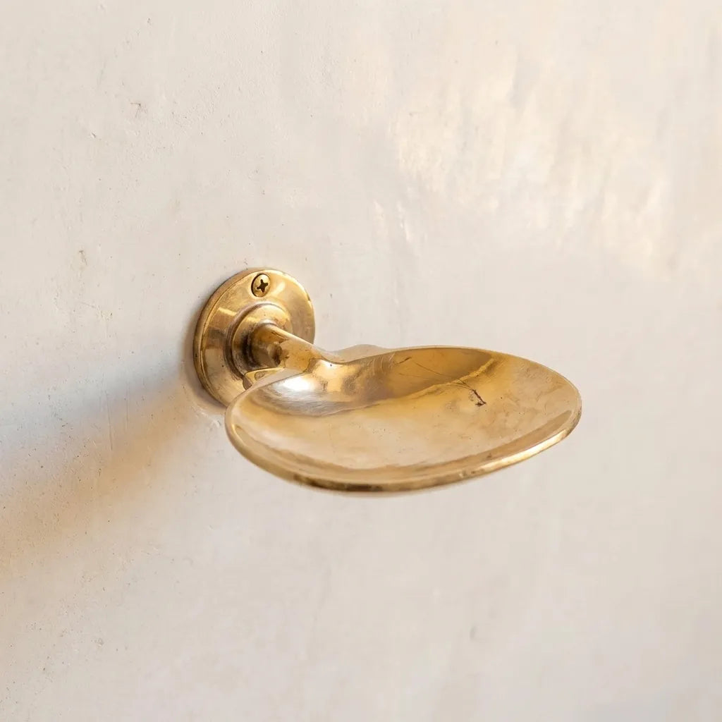 Unlacquered Brass Wall Mounted Soap DishKeep Your Bar Neat & Tidy with a Gleaming Brass Soap Dish