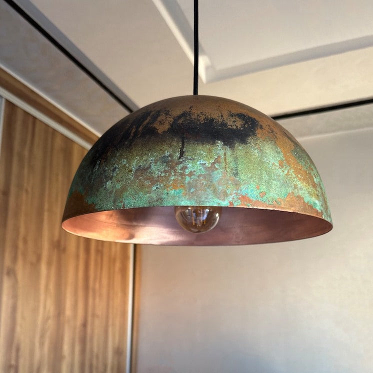 Handcrafted Copper Island Kitchen Lighting, Copper Dome Pendant Light