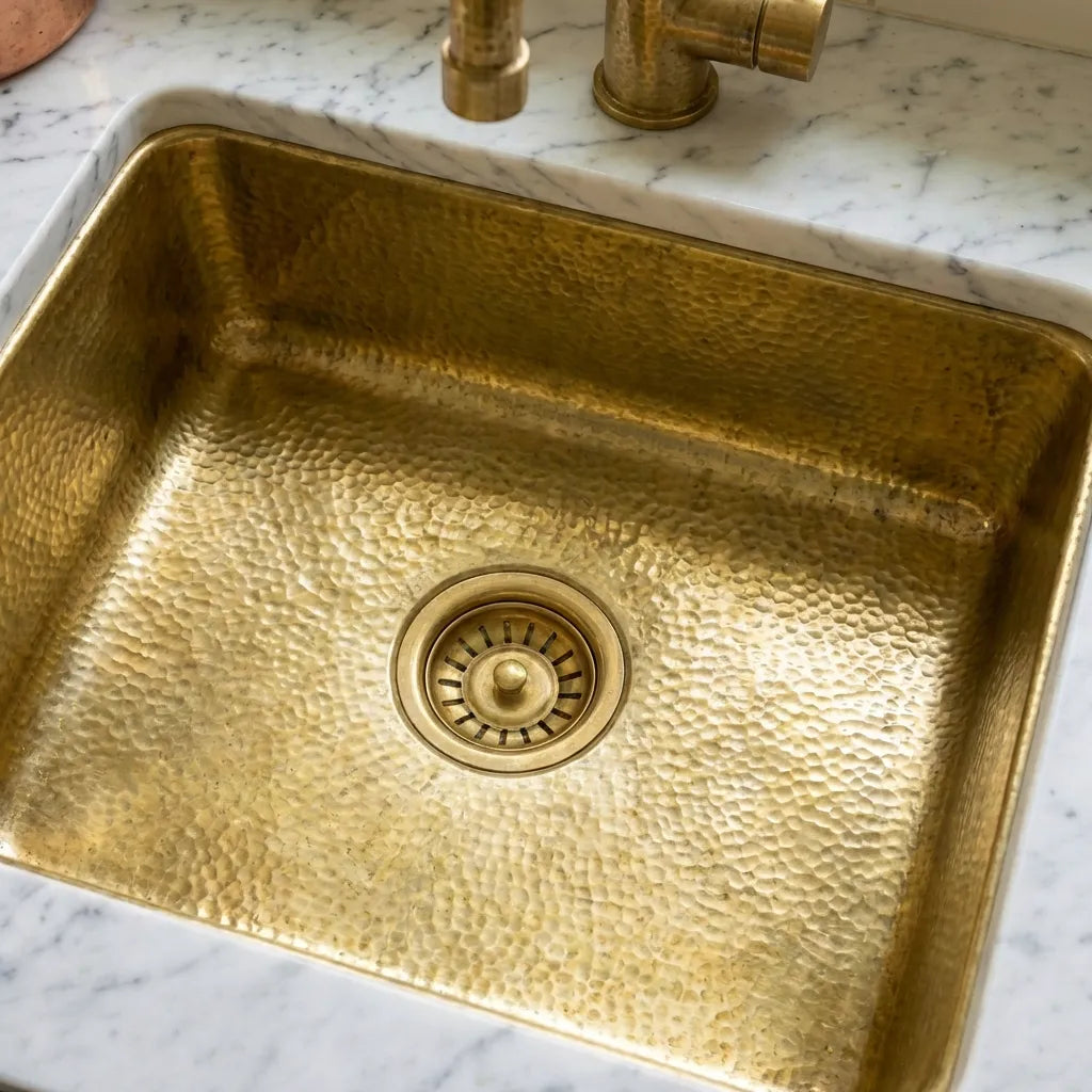 Unlacquered Brass Undermount Bar sink Including drain