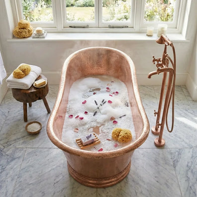 Hammered Copper Bathtub - Solid Hammered Copper Soaking TubHammered Copper Bathtub - Solid Hammered Copper Soaking Tub