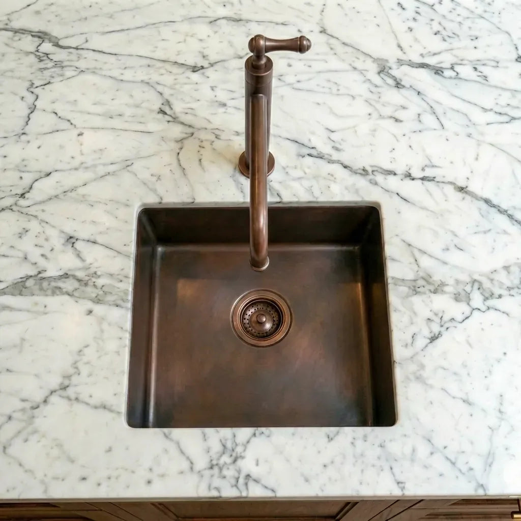 Undermount Aged Copper Kitchen Bar Sink Various Sizes