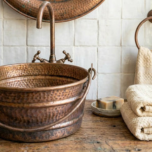Aged Copper Bucket Vessel Sink 