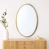 Handgefertigter ovaler Wandspiegel mit Messingrahmen | Dekorative Spiegel für zu Hause