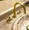 Unlacquered Brass 3 holes Faucet,  Solid Brass Widepspread Tap