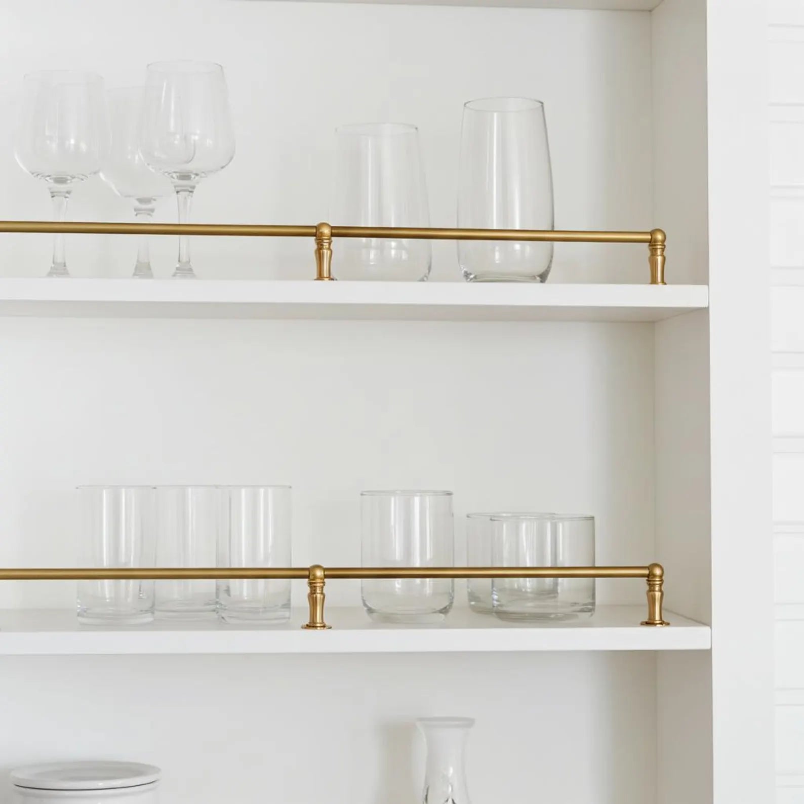 Solid Brass Gallery Rail – Unlacquered Shelf Railing for Kitchen Cabinets - Zayian