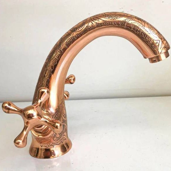 Enchanting Elven Copper Finish Bathroom Sink Faucet