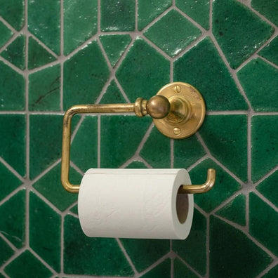 Unlacquered Solid Brass Toilet Paper Holder - Vintage Wall MountUnlacquered Brass Toilet Paper Holder - Vintage Wall Mount