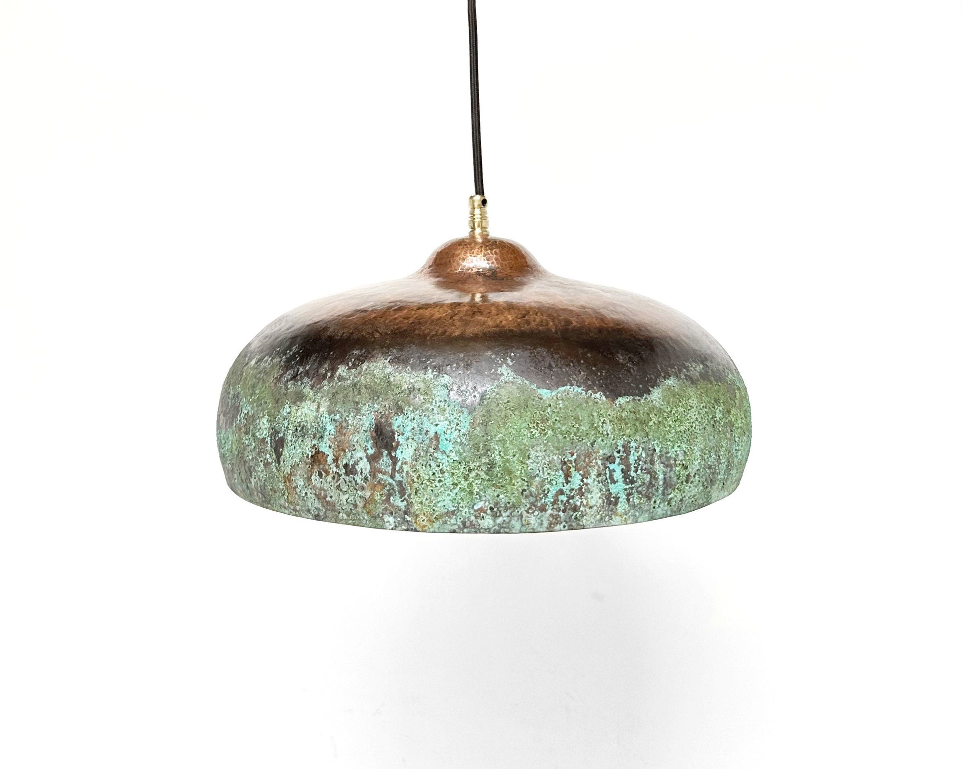 Green Patina Pendant Light, Black Copper Kitchen Island Lighting - Zayian