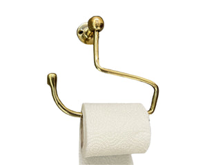 Handcrafted Solid Brass Toilet Roll Holder Stylish Brass Wall Mount Toilet Paper Holder Bathroom - Zayian
