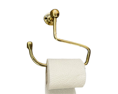 Solid Brass Wall Mount Toilet Paper Holder - Unlacquered Handmade Bathroom FixtureUnlacquered Brass Toilet Paper Holder - Solid Wall Mount 
