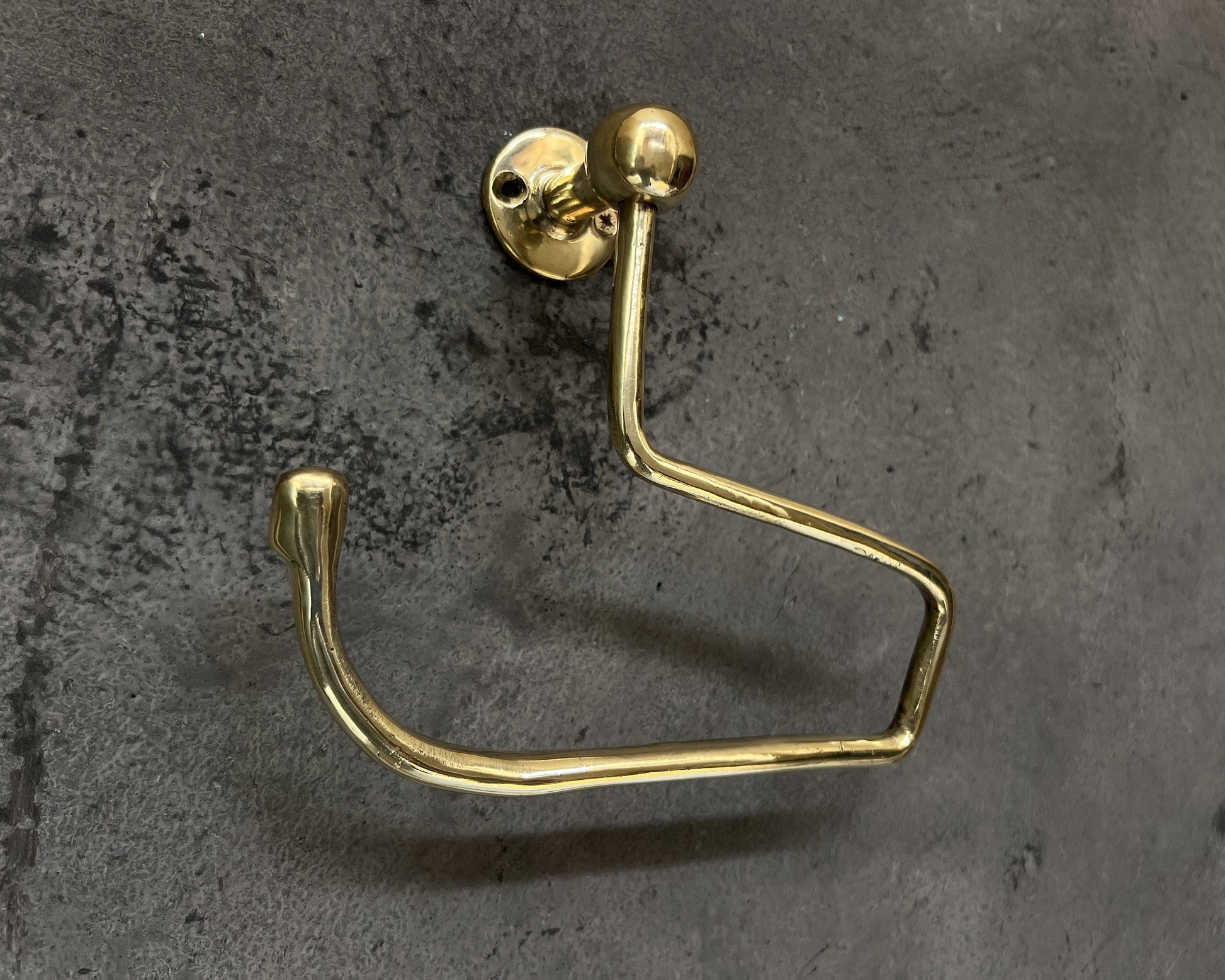Handcrafted Solid Brass Toilet Roll Holder Stylish Brass Wall Mount Toilet Paper Holder Bathroom - Zayian