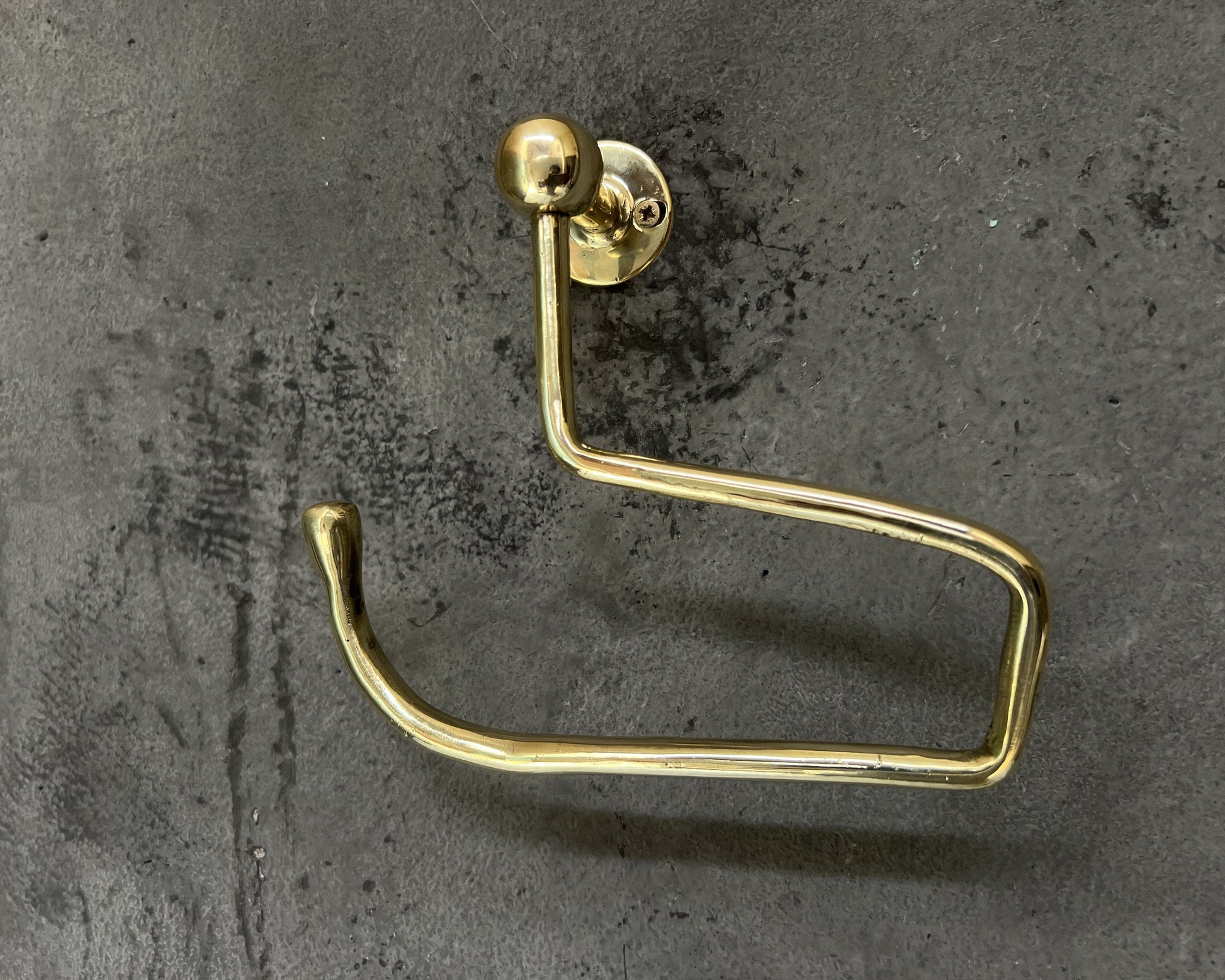 Handcrafted Solid Brass Toilet Roll Holder Stylish Brass Wall Mount Toilet Paper Holder Bathroom - Zayian