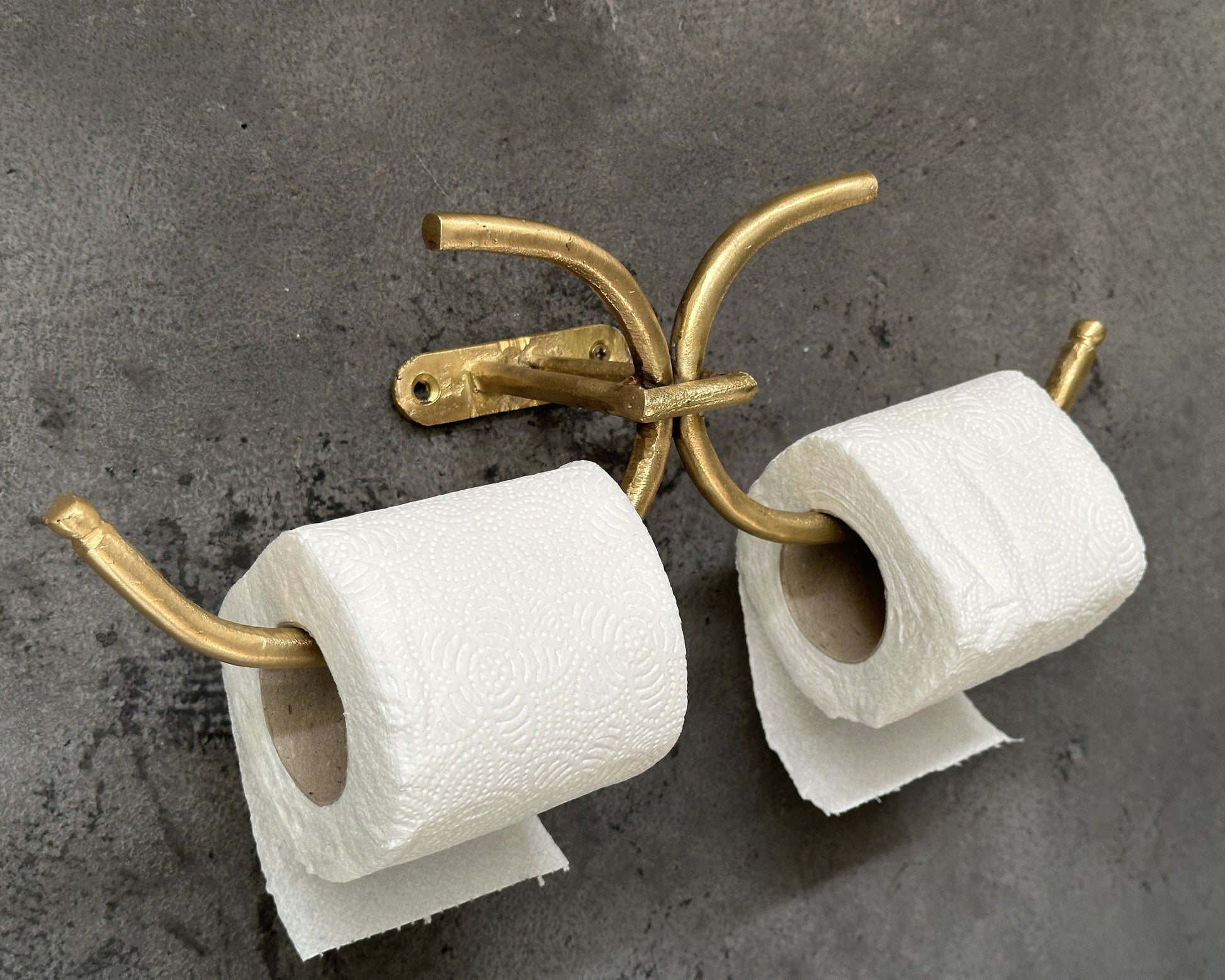 Double Brass Toilet Paper Holder – Wall Mounted Design - Zayian