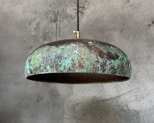 Green Patina Pendant Light, Black Copper Kitchen Island Lighting - Zayian