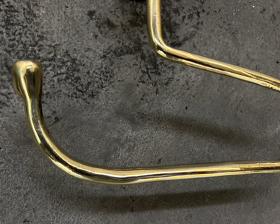 Solid Brass Wall Mount Toilet Paper Holder - Unlacquered Handmade Bathroom FixtureUnlacquered Brass Toilet Paper Holder - Solid Wall Mount 