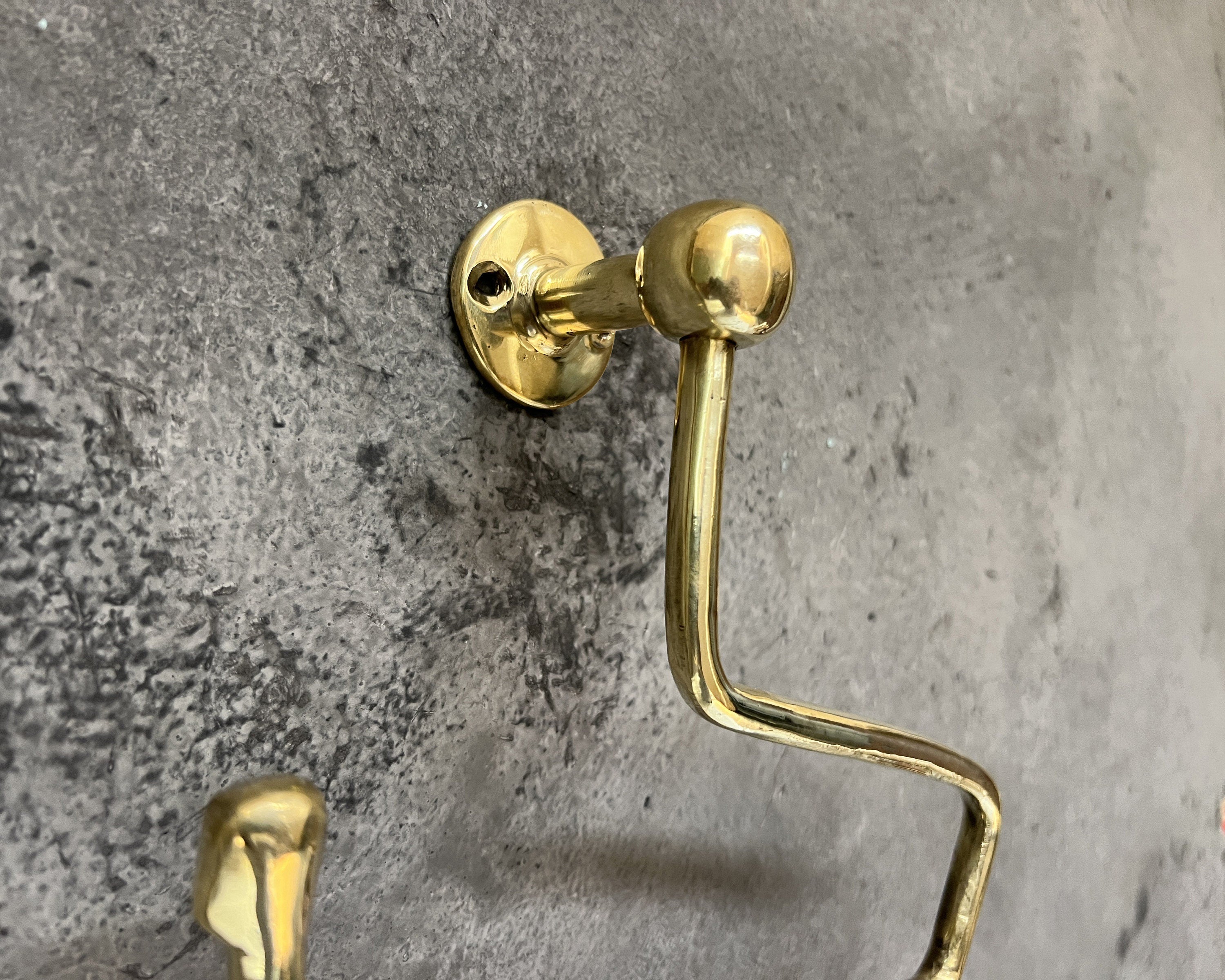 Handcrafted Solid Brass Toilet Roll Holder Stylish Brass Wall Mount Toilet Paper Holder Bathroom - Zayian