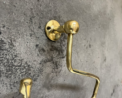 Solid Brass Wall Mount Toilet Paper Holder - Unlacquered Handmade Bathroom FixtureUnlacquered Brass Toilet Paper Holder - Solid Wall Mount 