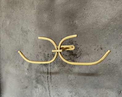 Double Brass Toilet Paper Holder - Handmade Wall Mounted Vintage Bathroom FixtureDouble Solid Brass Toilet Paper Holder
