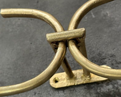 Double Brass Toilet Paper Holder - Handmade Wall Mounted Vintage Bathroom FixtureDouble Solid Brass Toilet Paper Holder