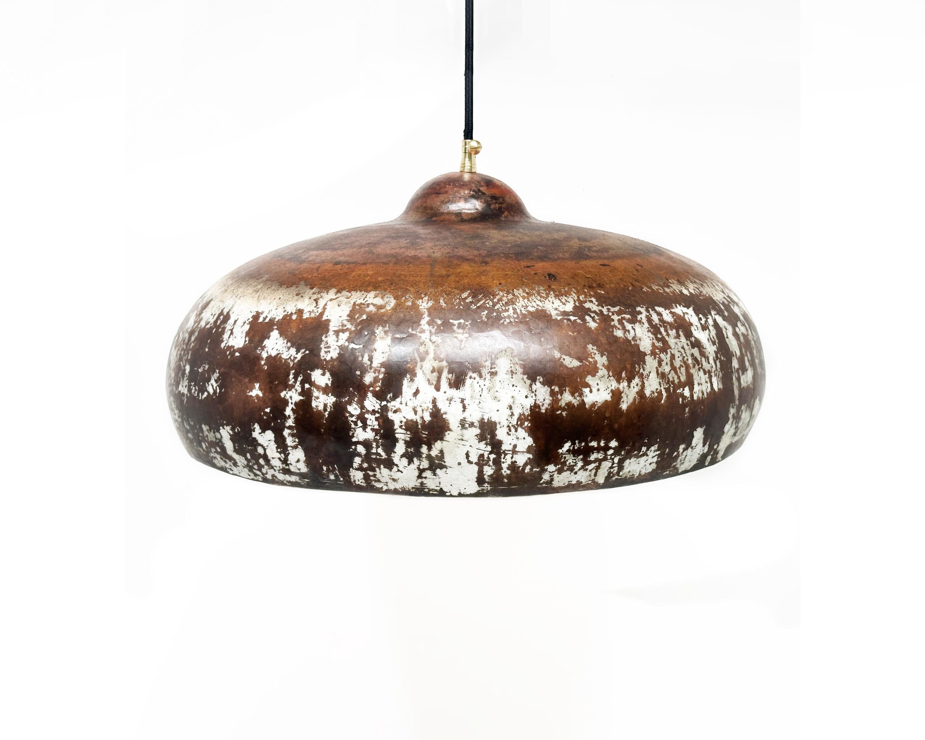 Patina Copper Pendant Light ,Rustic Copper Kitchen Island Lighting - Zayian