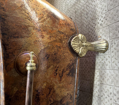Clawfoot Copper Bathtub, Copper Soaking Tub With Patina FinishClawfoot Copper Bathtub, Copper Soaking Tub With Patina Finish