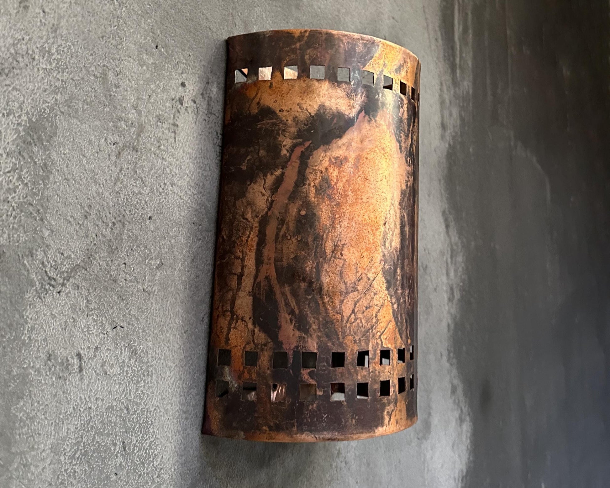 Half Round Wall Sconce Lamp, Copper Outdoor Wall Light Fixtures - Zayian
