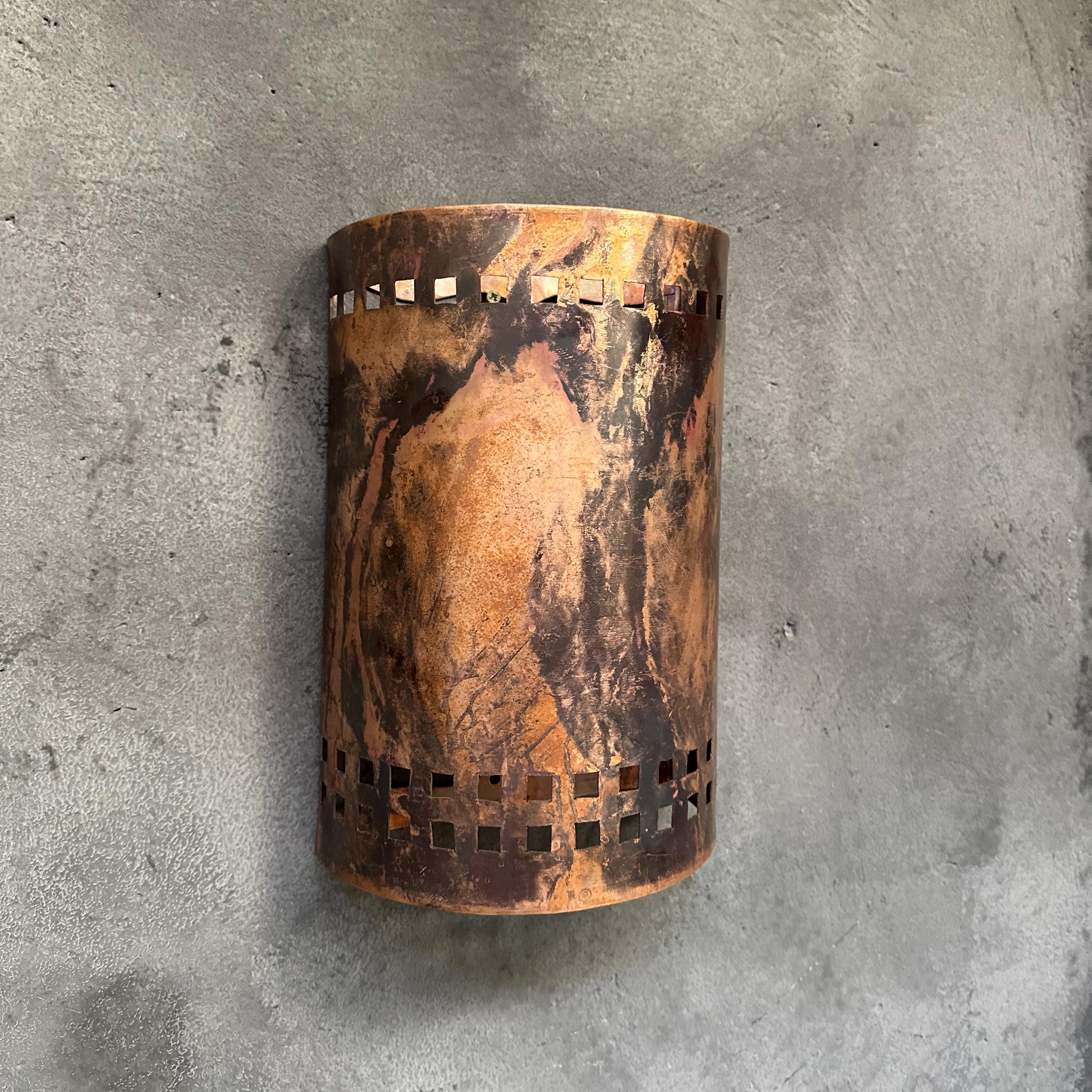 Half Round Wall Sconce Lamp, Copper Outdoor Wall Light Fixtures - Zayian