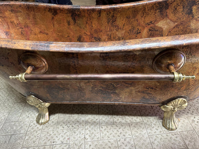 Clawfoot Copper Bathtub, Copper Soaking Tub With Patina FinishClawfoot Copper Bathtub, Copper Soaking Tub With Patina Finish