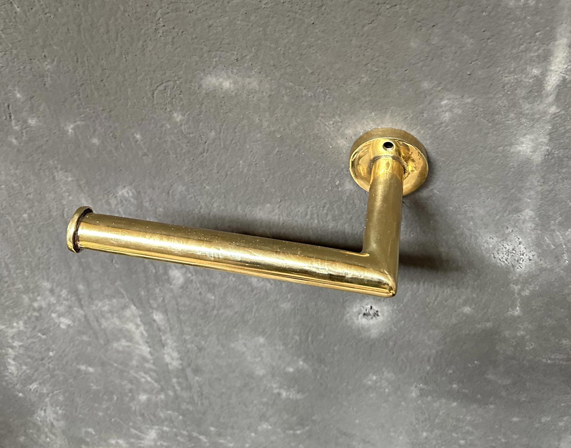 Solid Brass Toilet Paper Holder, Unlacquered Brass Toilet Roll Holder, Handcrafted Tissue Holder for Bathroom - Zayian