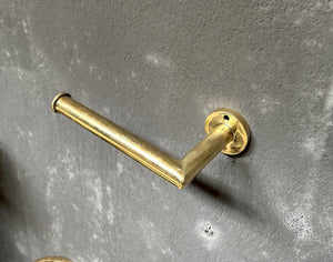 Solid Brass Toilet Paper Holder, Unlacquered Brass Toilet Roll Holder, Handcrafted Tissue Holder for Bathroom - Zayian