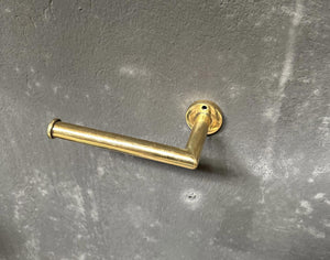 Solid Brass Toilet Paper Holder, Unlacquered Brass Toilet Roll Holder, Handcrafted Tissue Holder for Bathroom - Zayian