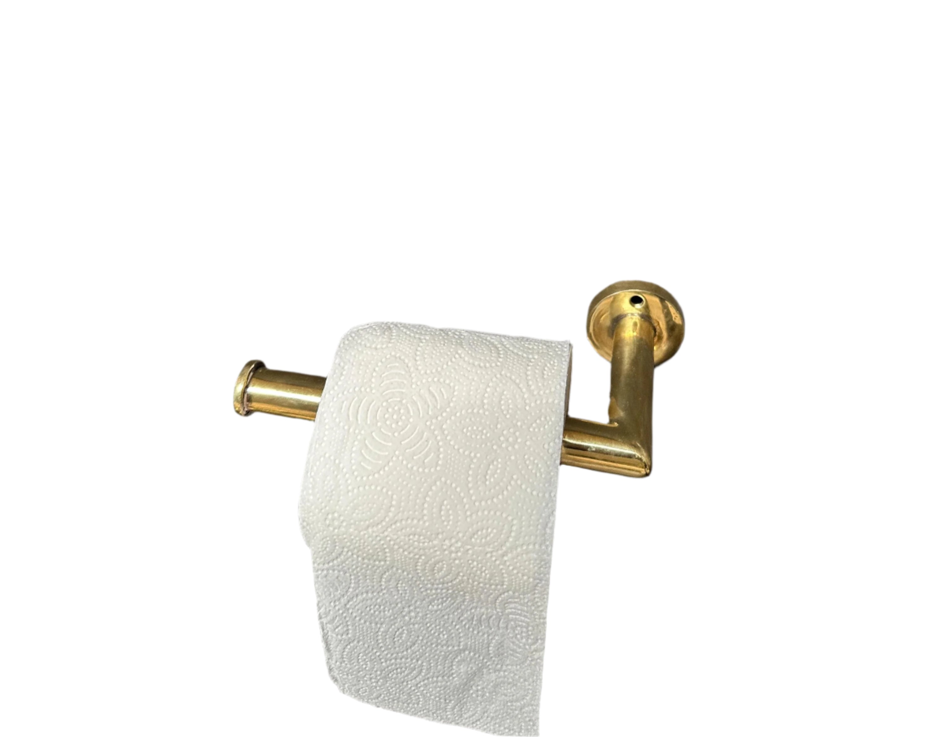 Solid Brass Toilet Paper Holder, Unlacquered Brass Toilet Roll Holder, Handcrafted Tissue Holder for Bathroom - Zayian