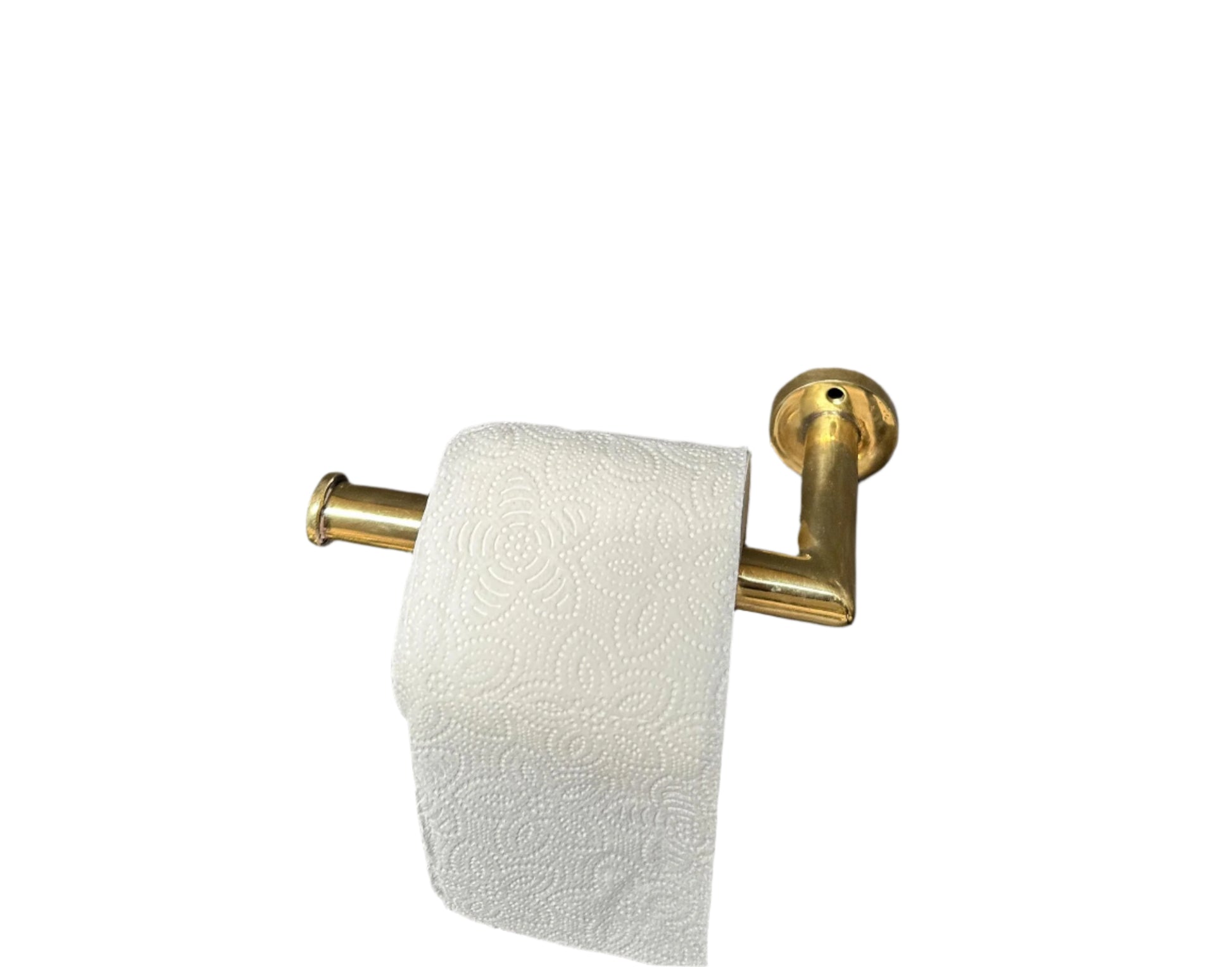 Solid Brass Toilet Paper Holder, Unlacquered Brass Toilet Roll Holder, Handcrafted Tissue Holder for Bathroom - Zayian