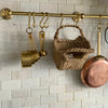Load image into Gallery viewer, Unlacquered Brass Wall Mounted Pot Rack With Hooks Zayian