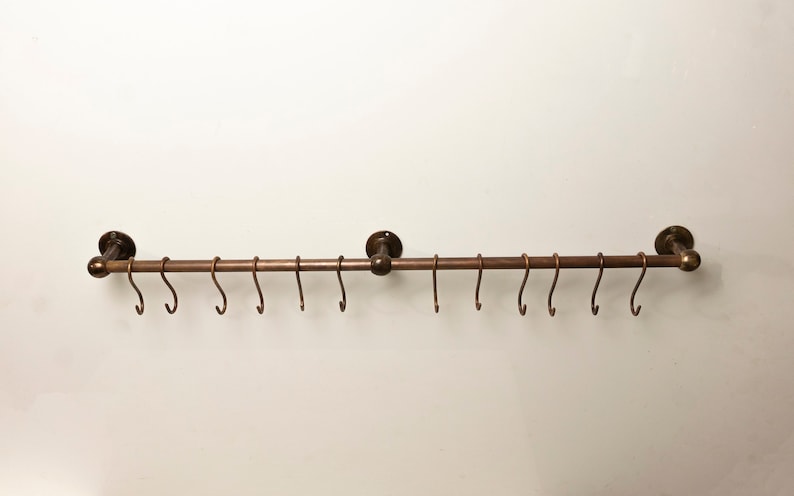 Vintage Brass Coat Hooks , Set of Brass Hooks for wall