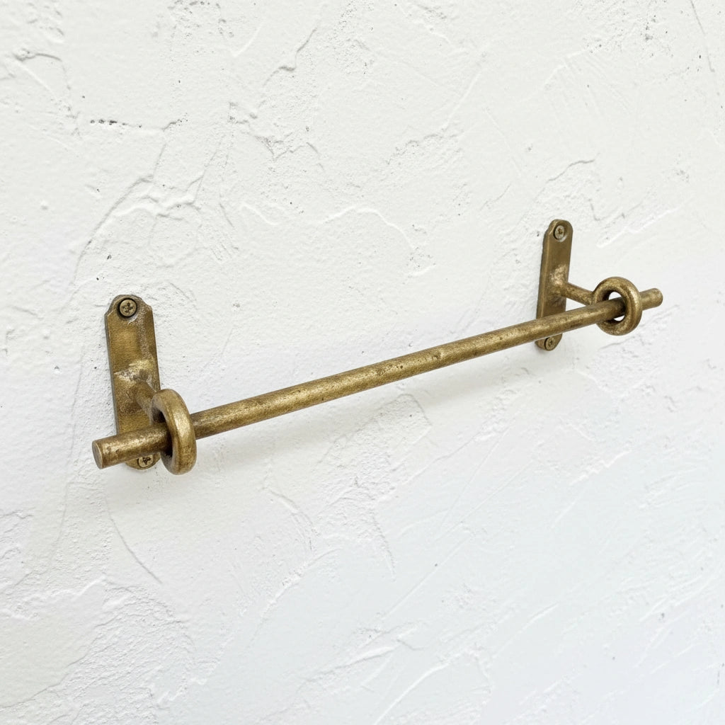 Antique Brass Towel Bar – Solid Brass Wall Mounted Bathroom Rail - Zayian
