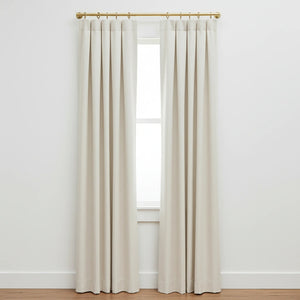 Solid Unlacquered Brass Curtain Rod – Wall Mount Window Hanging Bar with Rings - Zayian