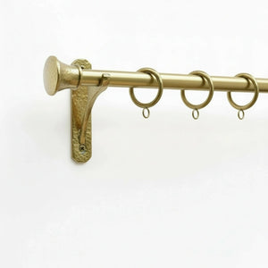 Handmade Unlacquered Brass Curtain Rod – Solid Brass Window Hardware with Rings - Zayian