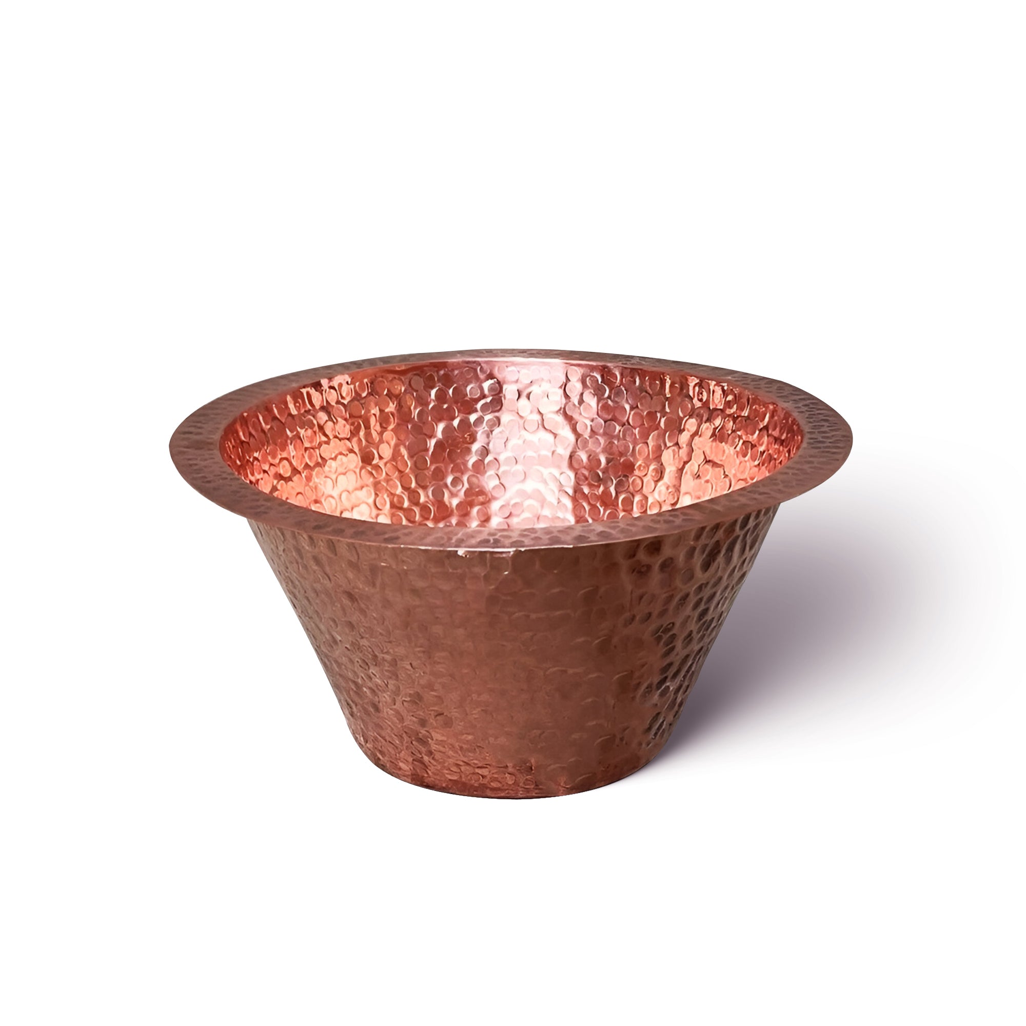 Round kitchen Sink, Hammered Copper Round Drum Bar Sink Including Drain - Zayian
