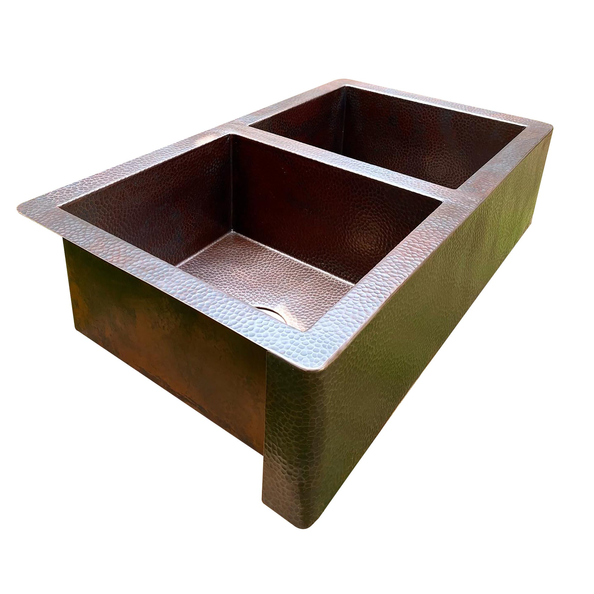 double-basin farmhouse kitchen sink