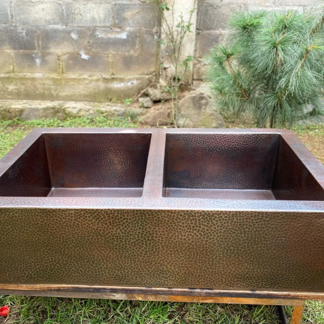 double bowl farmhouse kitchen sink