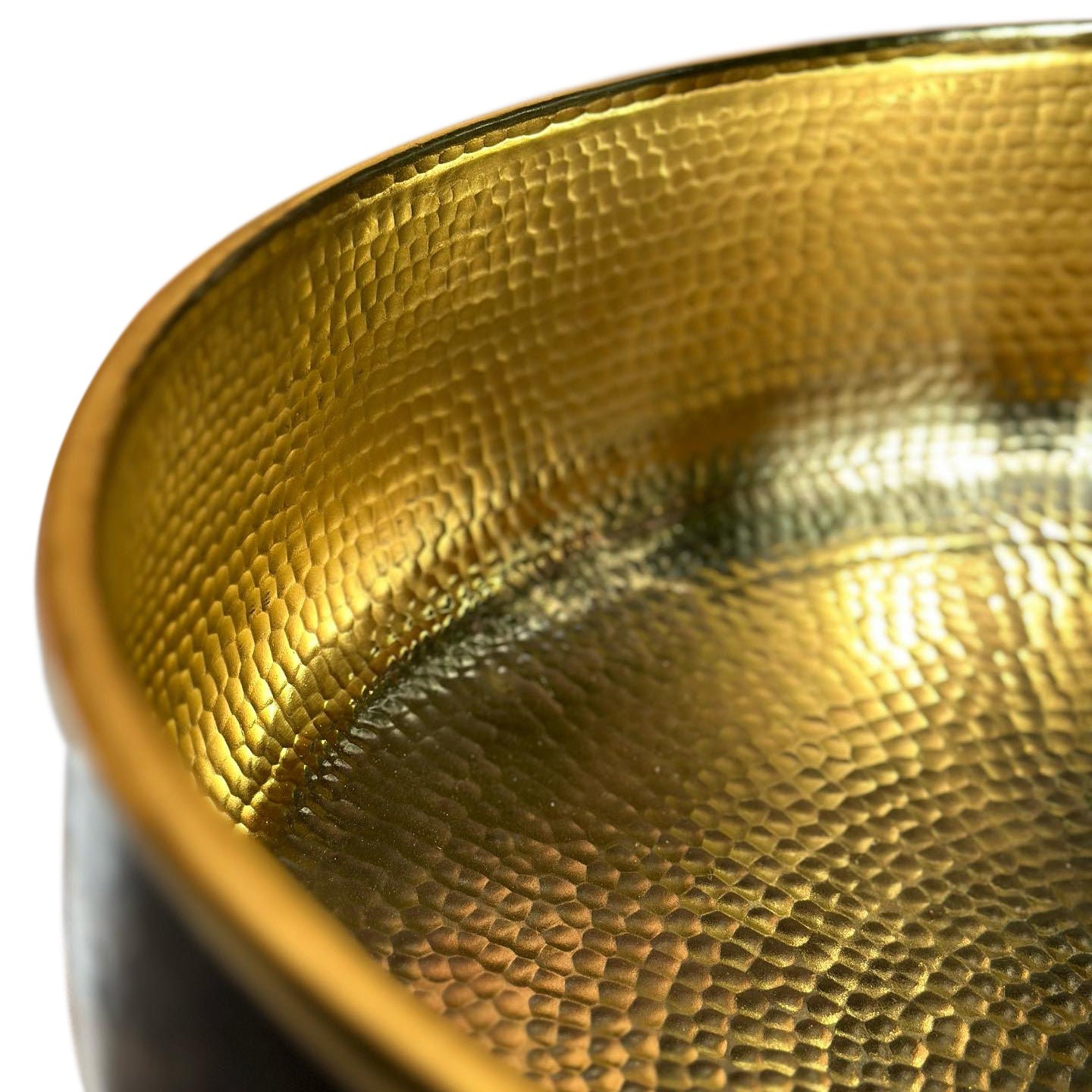 Handcrafted Brass Vessel Sink -Black Round Bathroom Sink Nya - Zayian