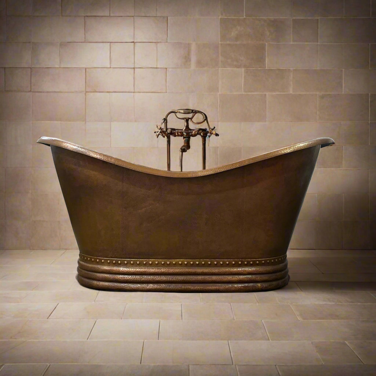 Brown Copper Freestanding Soaking Tub