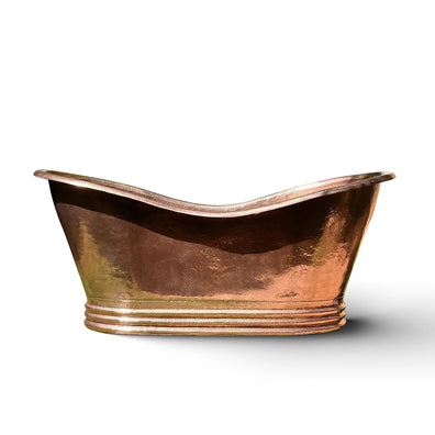 Solid Copper Bathtub - Copper Soaking TubSolid Copper Freestanding Soaking Tub, Polished Interior