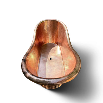 Solid Copper Bathtub - Copper Soaking TubSolid Copper Freestanding Soaking Tub, Polished Interior