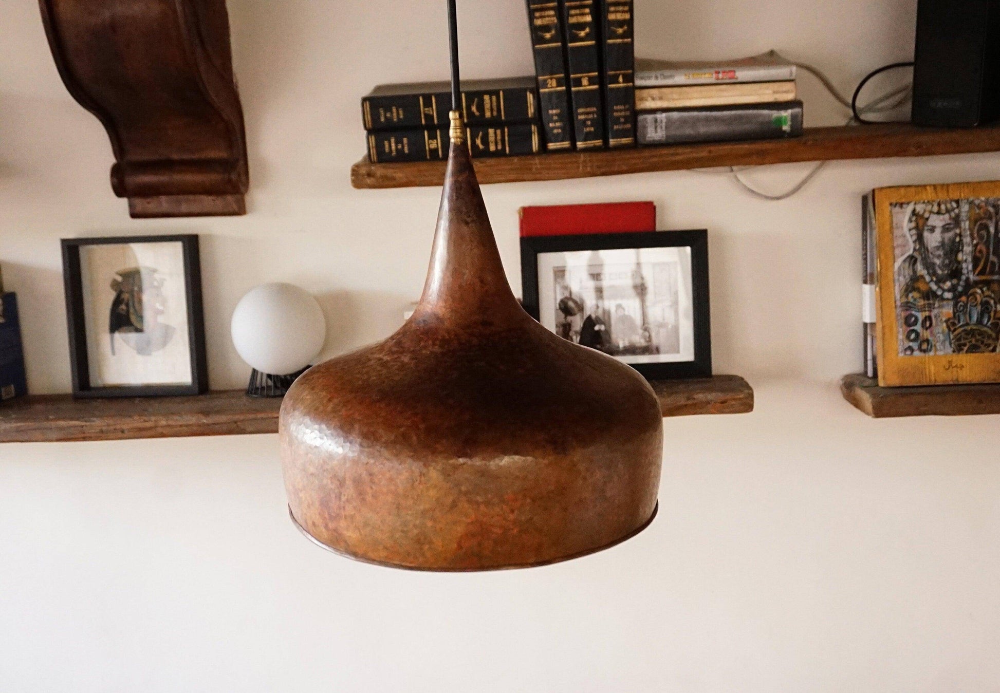 Rustic Antique Copper Kitchen Island Pendant Light - Zayian
