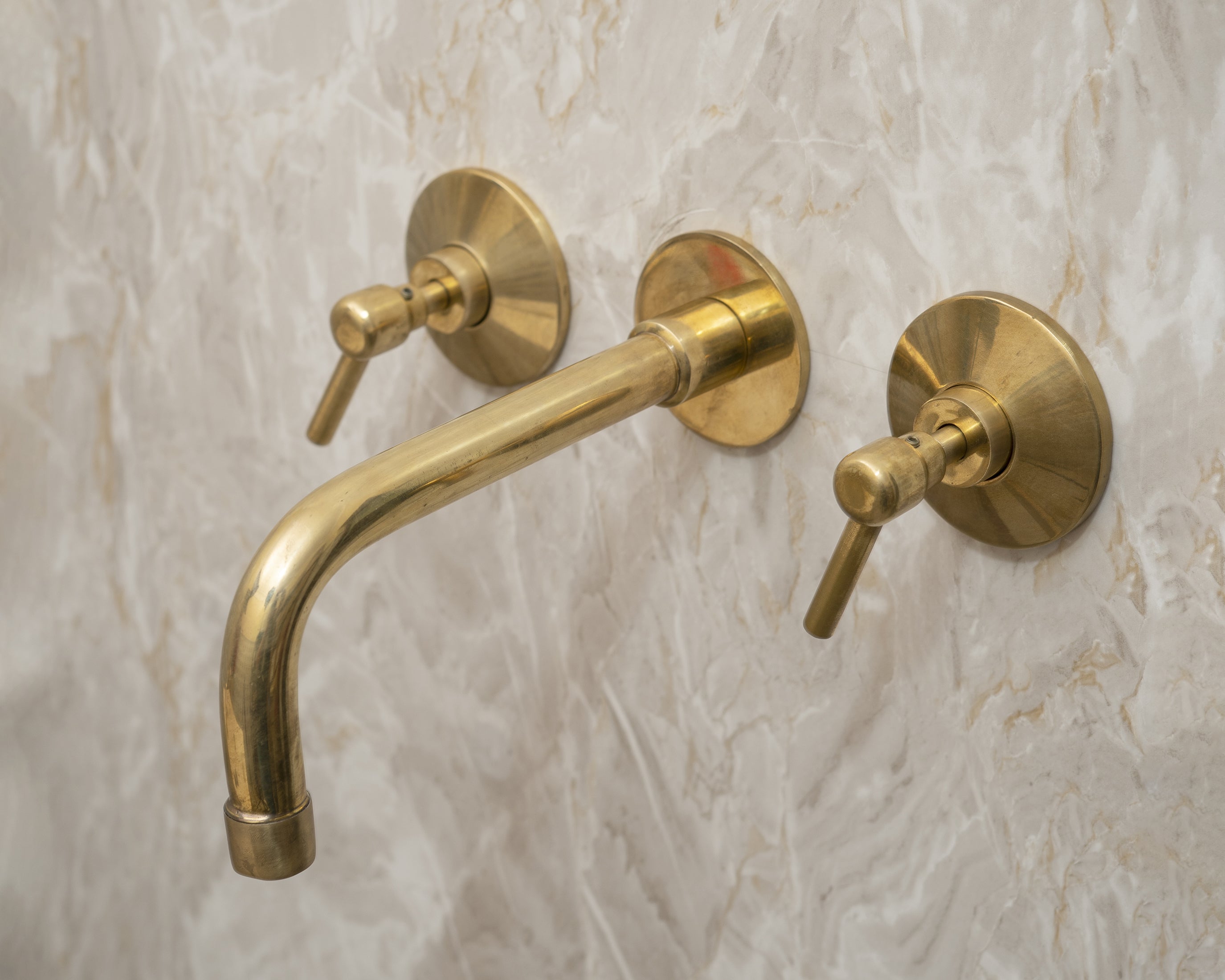 Unlacquered Brass Wall Mounted Bath Faucet